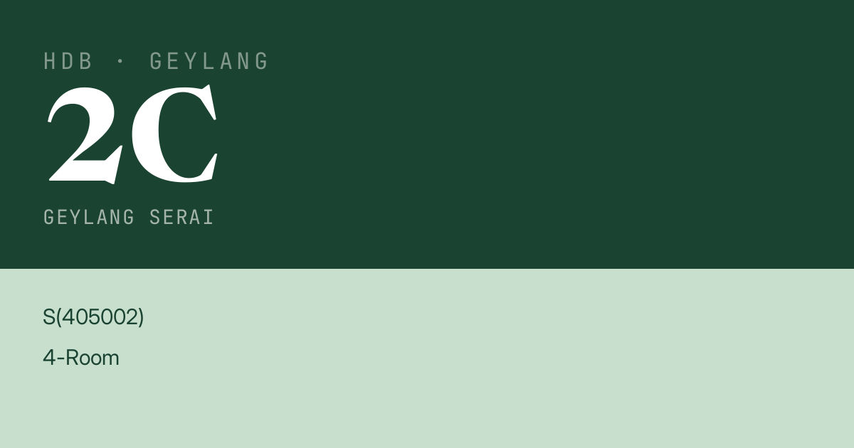 Blk 2C Geylang Serai HDB Resale | Price, Transactions & Rental Data