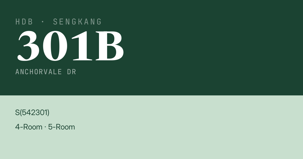 Blk 301B Anchorvale Dr HDB Resale | Price, Transactions & Rental Data