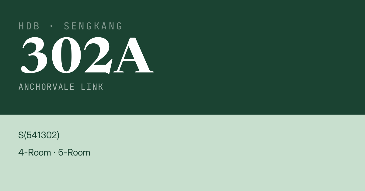 Blk 302A Anchorvale Link HDB Resale | Price, Transactions & Rental Data