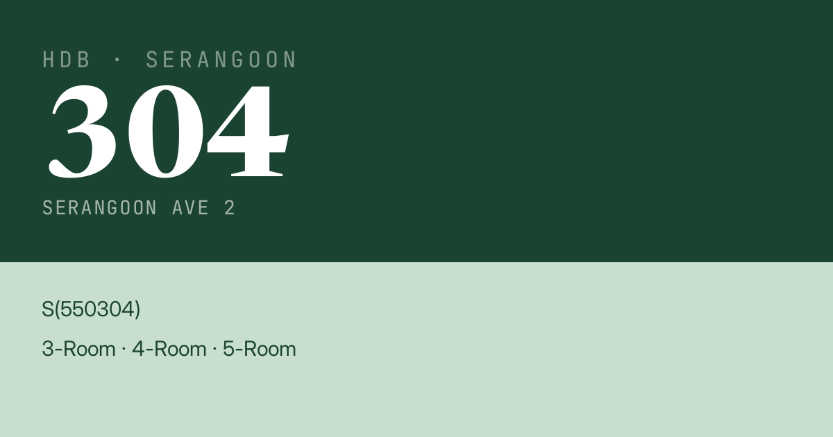 Blk 304 Serangoon Ave 2 HDB Resale | Price, Transactions & Rental Data