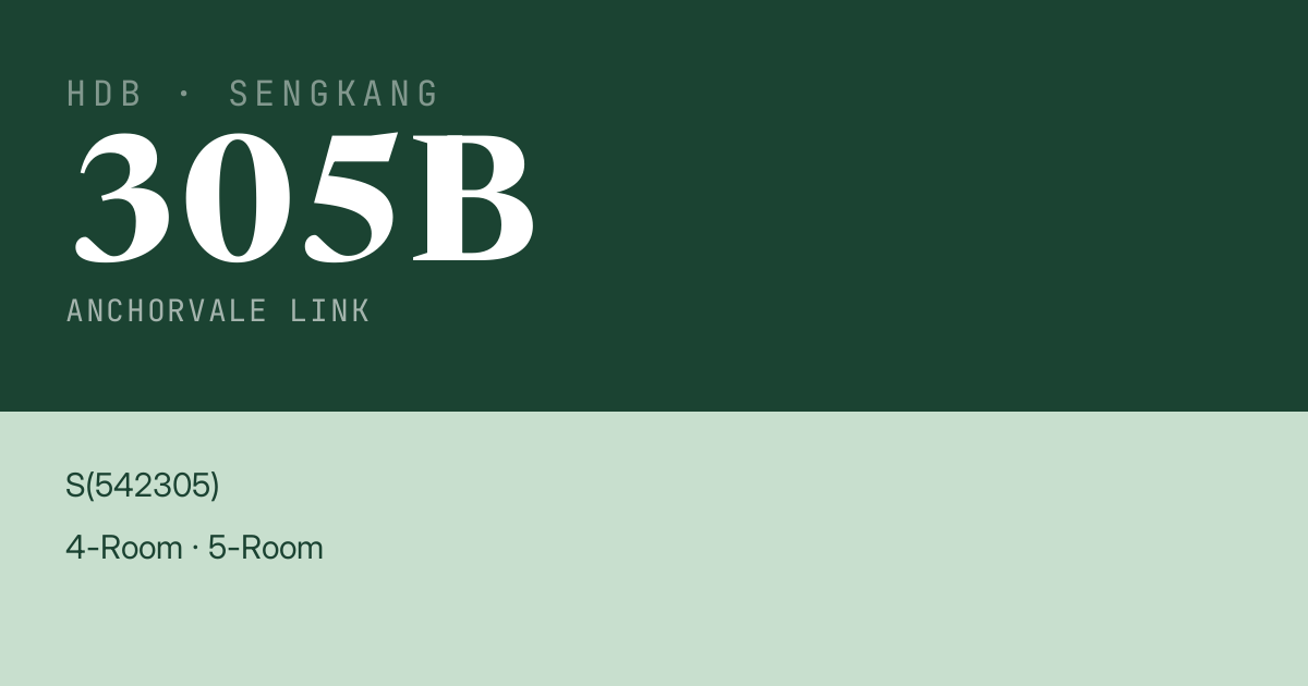 Blk 305B Anchorvale Link HDB Resale | Price, Transactions & Rental Data