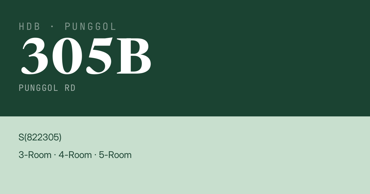 Blk 305B Punggol Rd HDB Resale | Price, Transactions & Rental Data