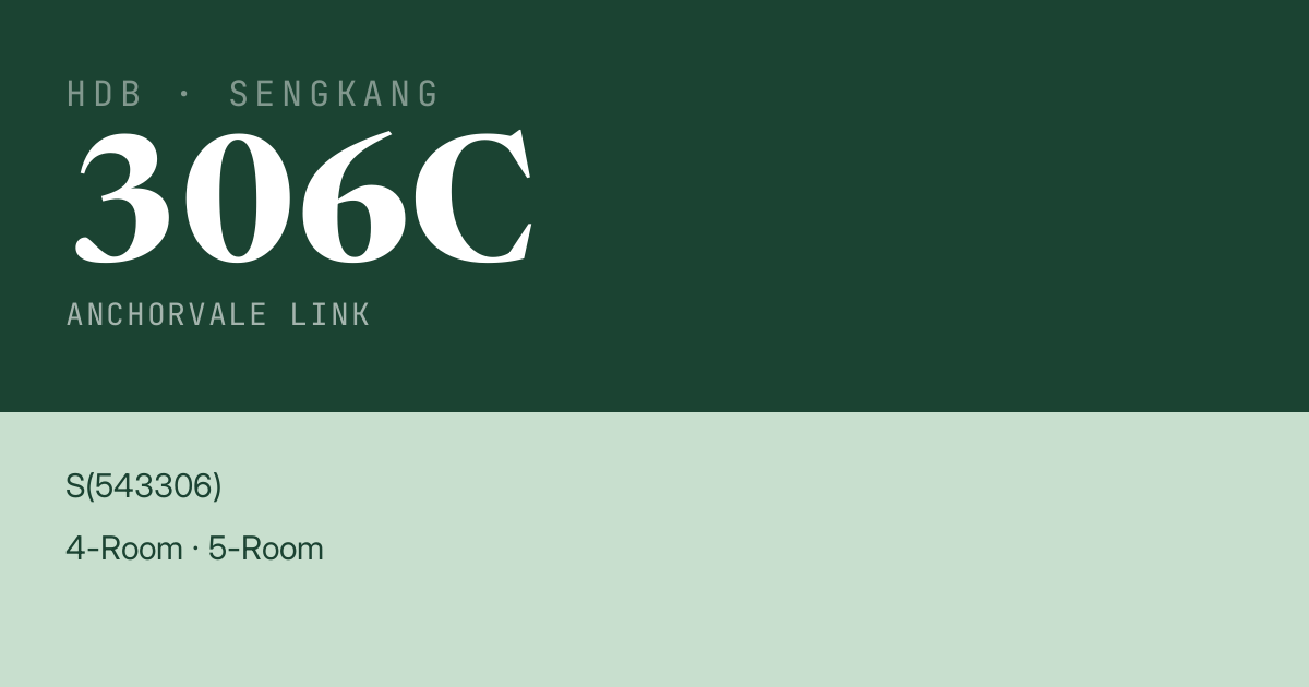 Blk 306C Anchorvale Link HDB Resale | Price, Transactions & Rental Data