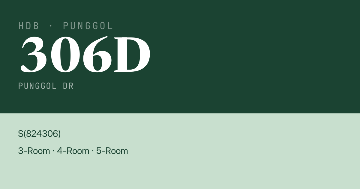 Blk 306D Punggol Dr HDB Resale | Price, Transactions & Rental Data