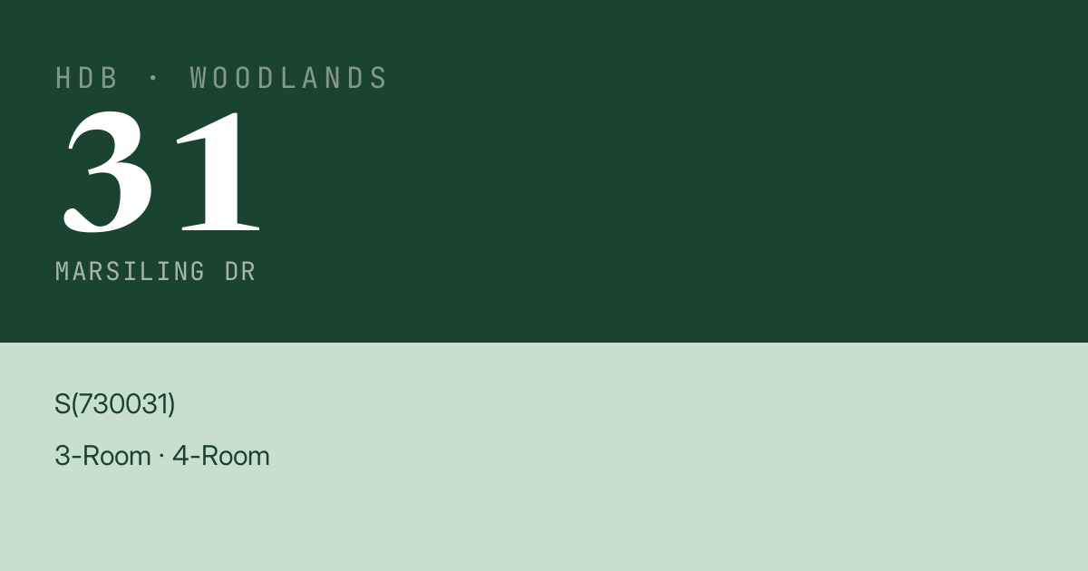 Blk 31 Marsiling Dr HDB Resale | Price, Transactions & Rental Data