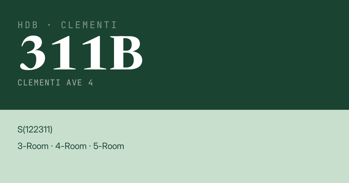 Blk 311B Clementi Ave 4 HDB Resale | Price, Transactions & Rental Data