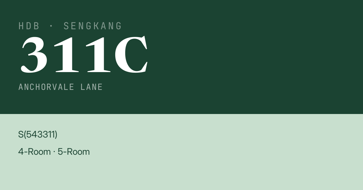 Blk 311C Anchorvale Lane HDB Resale | Price, Transactions & Rental Data
