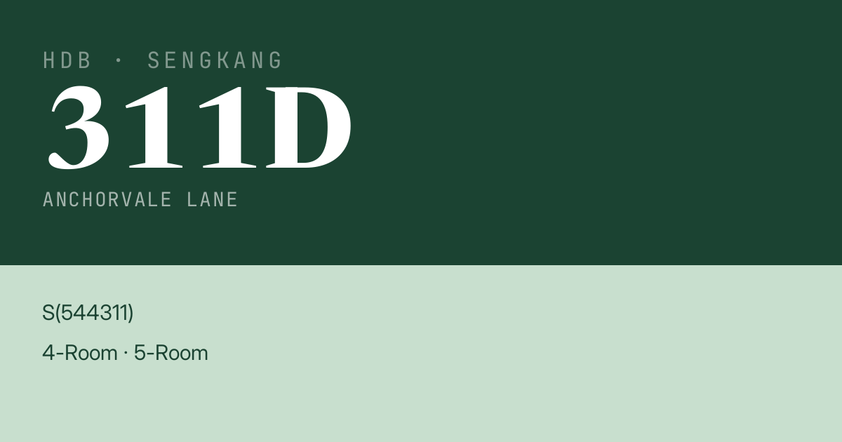 Blk 311D Anchorvale Lane HDB Resale | Price, Transactions & Rental Data