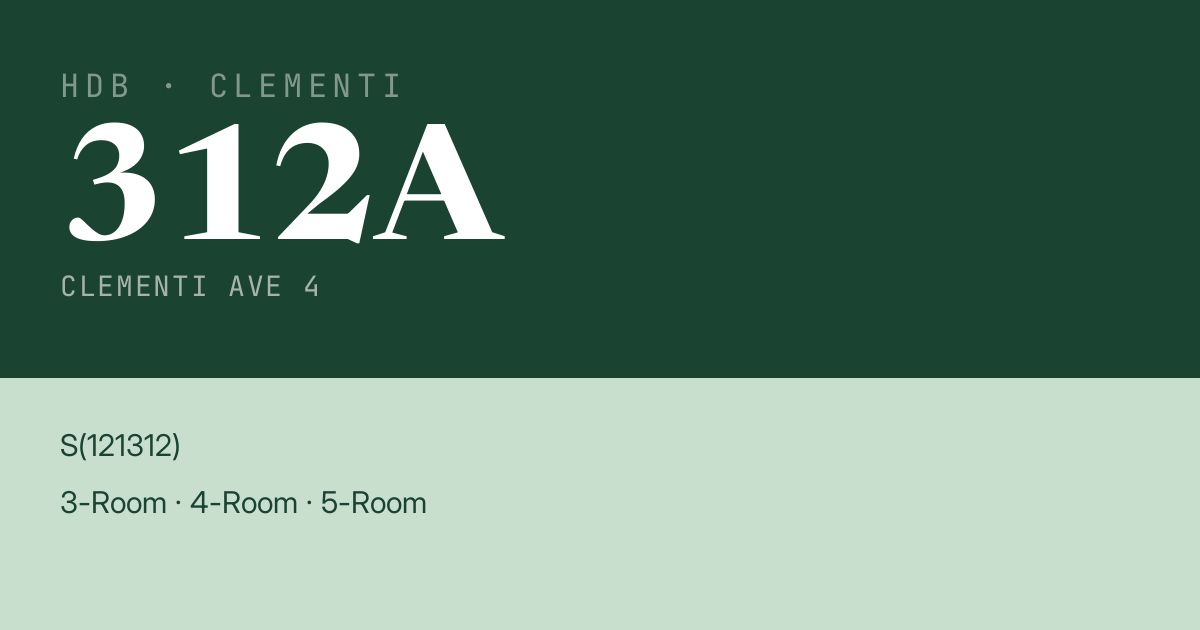 Blk 312A Clementi Ave 4 HDB Resale | Price, Transactions & Rental Data