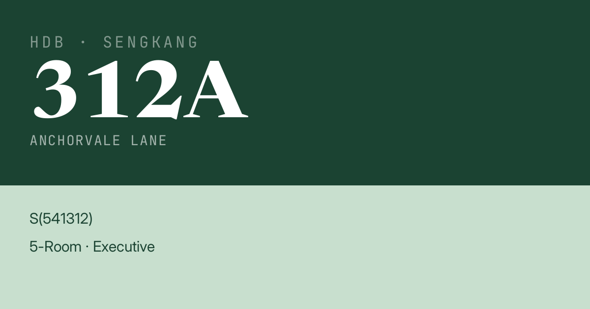 Blk 312A Anchorvale Lane HDB Resale | Price, Transactions & Rental Data