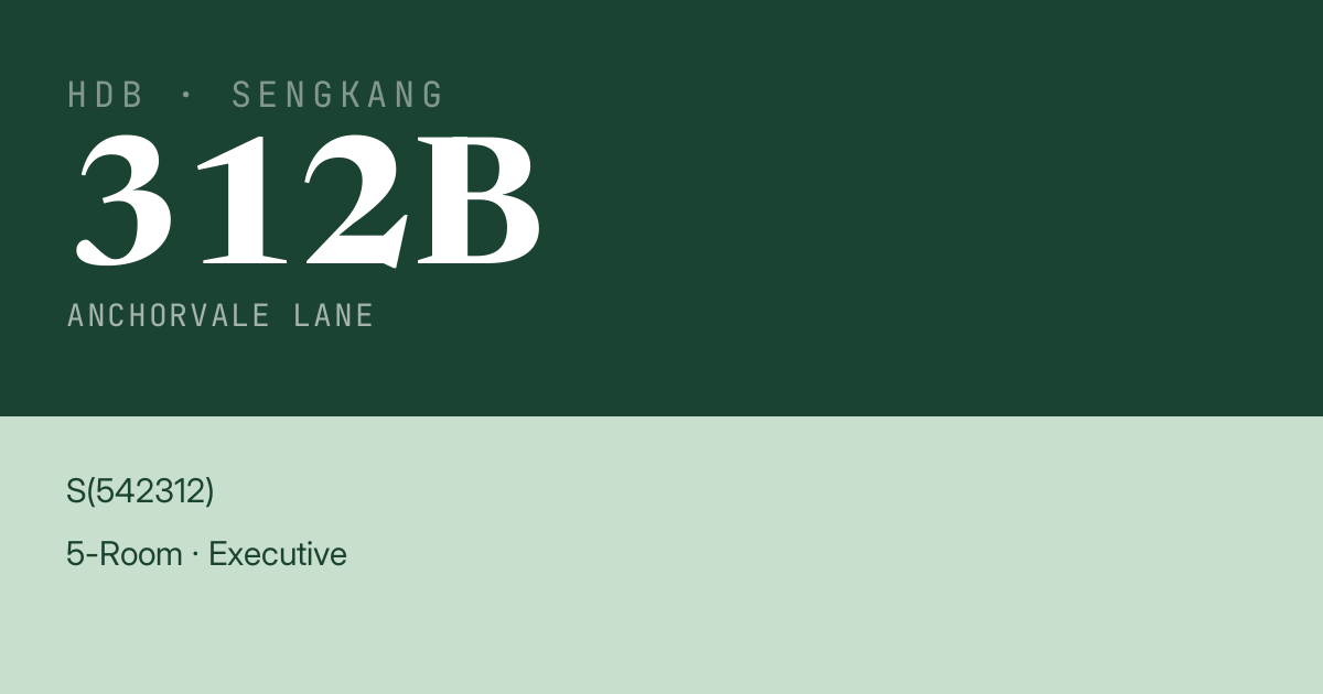 Blk 312B Anchorvale Lane HDB Resale | Price, Transactions & Rental Data