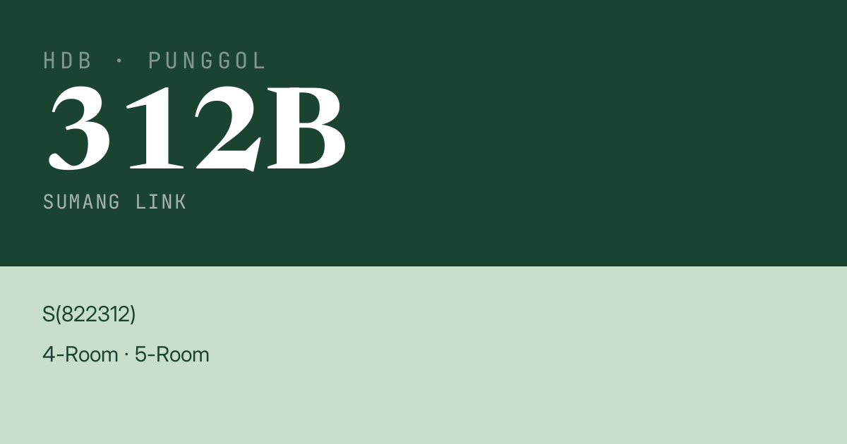 Blk 312B Sumang Link HDB Resale | Price, Transactions & Rental Data