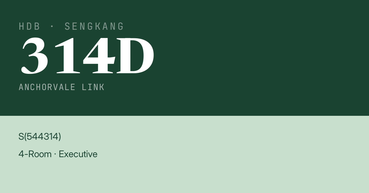 Blk 314D Anchorvale Link HDB Resale | Price, Transactions & Rental Data