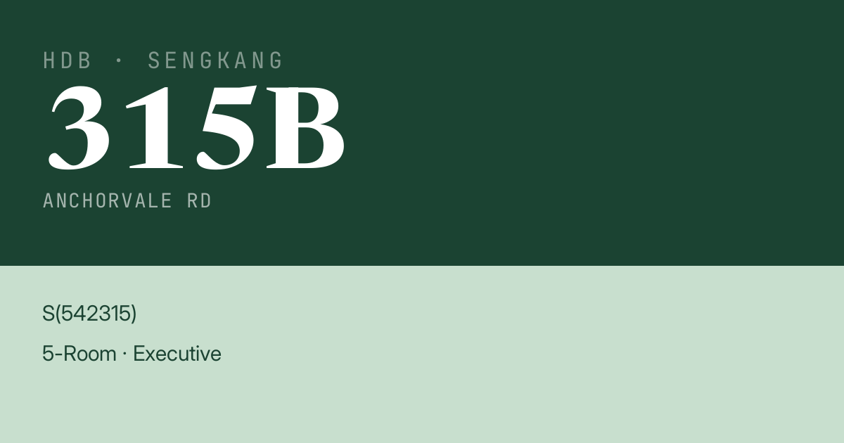 Blk 315B Anchorvale Rd HDB Resale | Price, Transactions & Rental Data