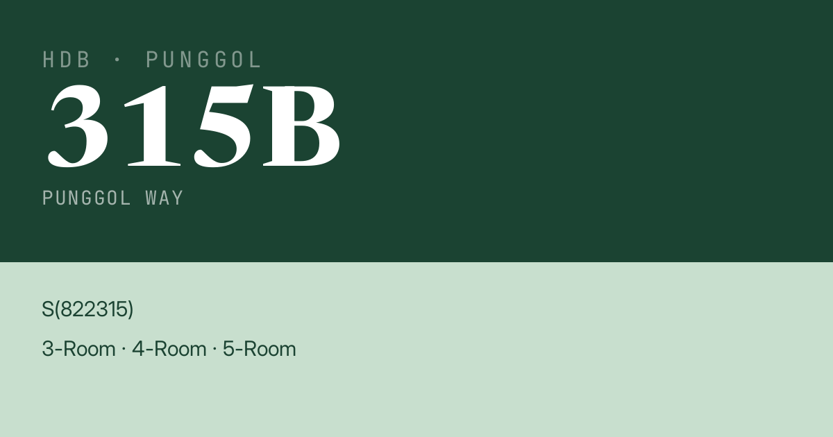 Blk 315B Punggol Way HDB Resale | Price, Transactions & Rental Data