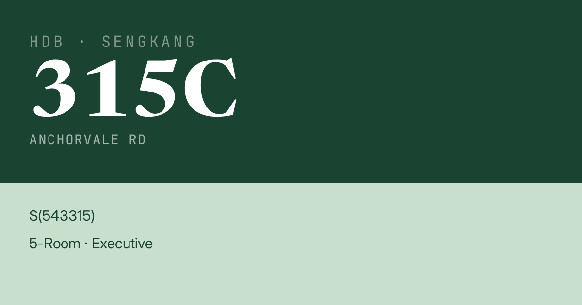 Blk 315C Anchorvale Rd HDB Resale | Price, Transactions & Rental Data