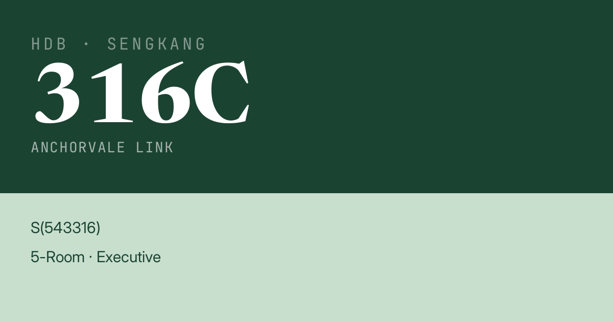Blk 316C Anchorvale Link HDB Resale | Price, Transactions & Rental Data
