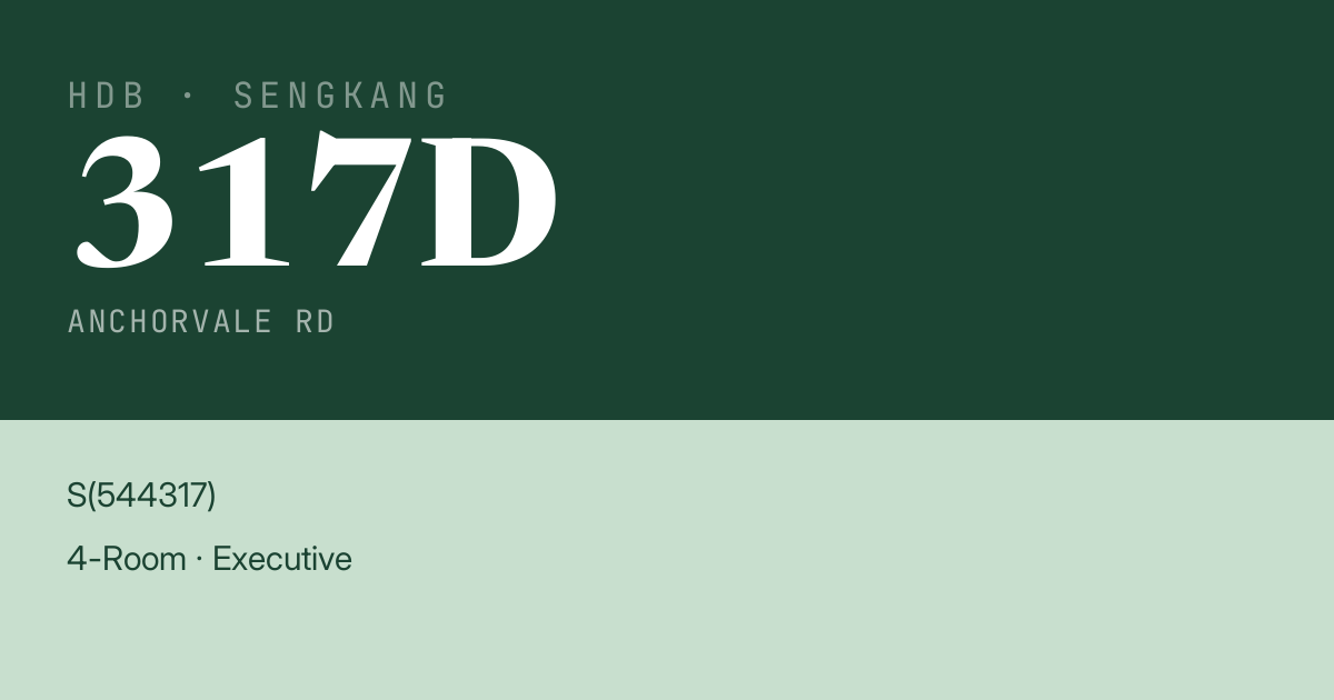 Blk 317D Anchorvale Rd HDB Resale | Price, Transactions & Rental Data