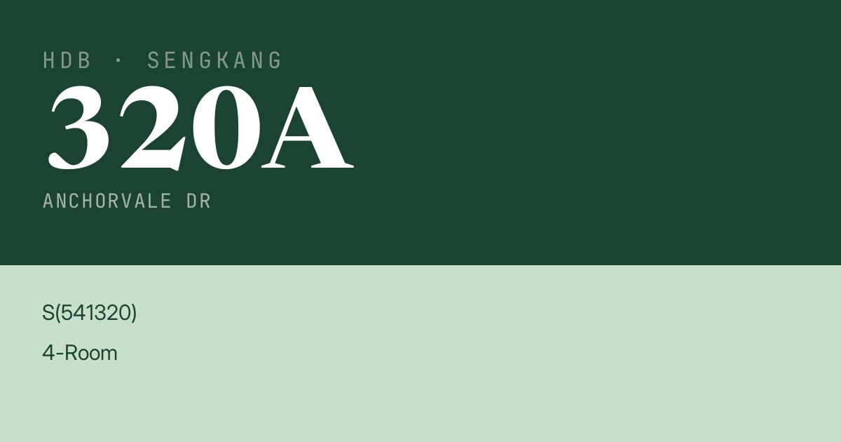 Blk 320A Anchorvale Dr HDB Resale | Price, Transactions & Rental Data