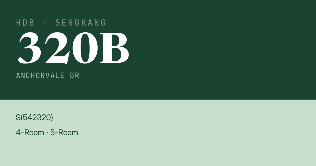 Blk 320B Anchorvale Dr HDB Resale | Price, Transactions & Rental Data
