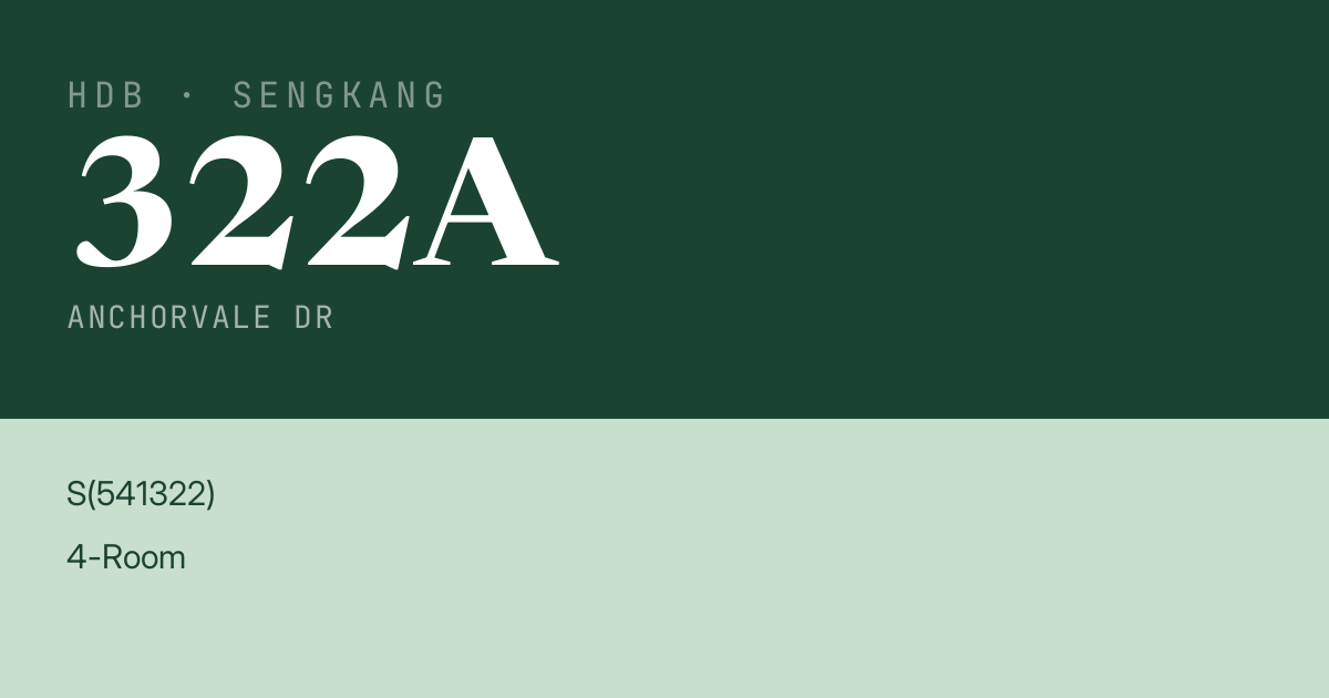 Blk 322A Anchorvale Dr HDB Resale | Price, Transactions & Rental Data