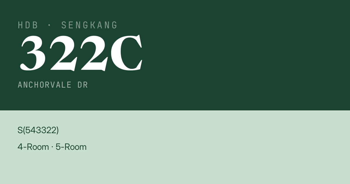 Blk 322C Anchorvale Dr HDB Resale | Price, Transactions & Rental Data