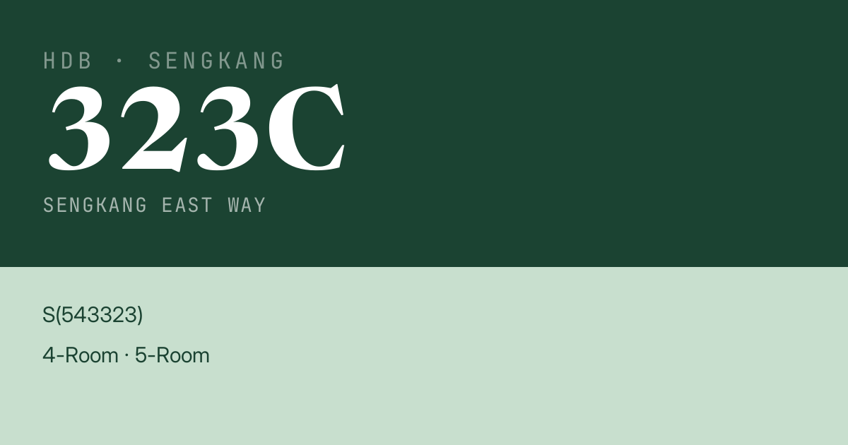 Blk 323C Sengkang East Way HDB Resale | Price, Transactions & Rental Data