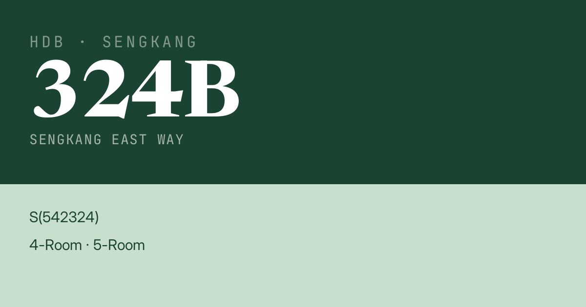 Blk 324B Sengkang East Way HDB Resale | Price, Transactions & Rental Data
