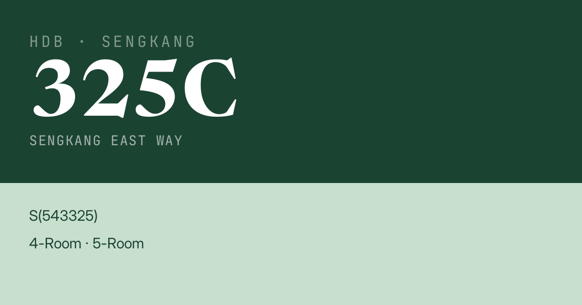 Blk 325C Sengkang East Way HDB Resale | Price, Transactions & Rental Data