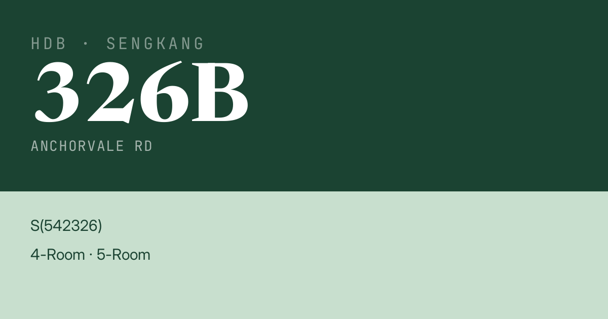Blk 326B Anchorvale Rd HDB Resale | Price, Transactions & Rental Data