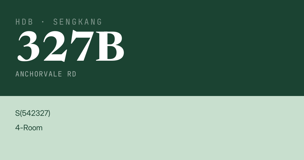 Blk 327B Anchorvale Rd HDB Resale | Price, Transactions & Rental Data