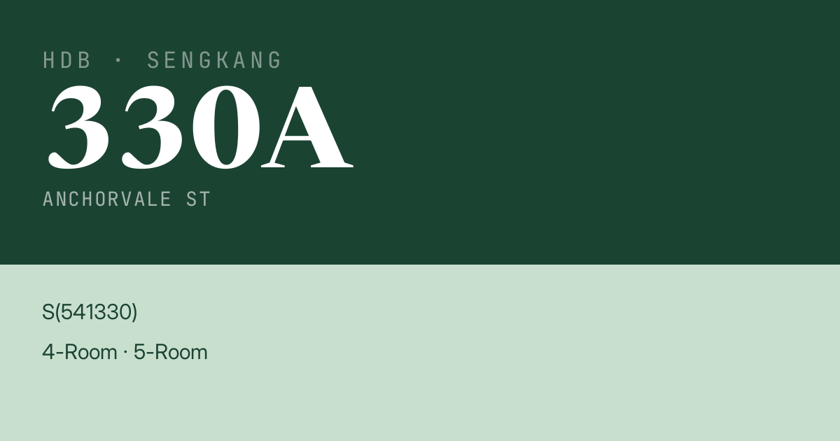 Blk 330A Anchorvale St HDB Resale | Price, Transactions & Rental Data
