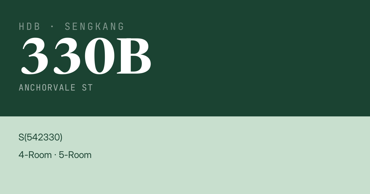 Blk 330B Anchorvale St HDB Resale | Price, Transactions & Rental Data