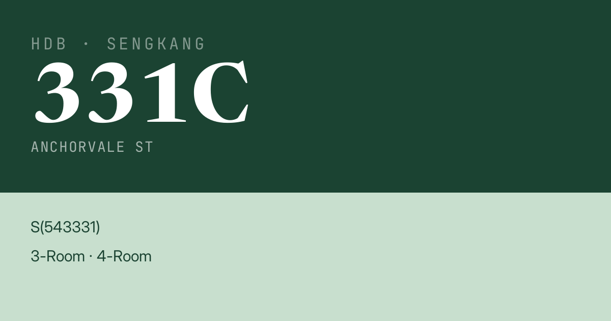 Blk 331C Anchorvale St HDB Resale | Price, Transactions & Rental Data