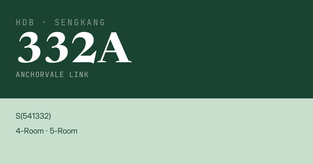 Blk 332A Anchorvale Link HDB Resale | Price, Transactions & Rental Data