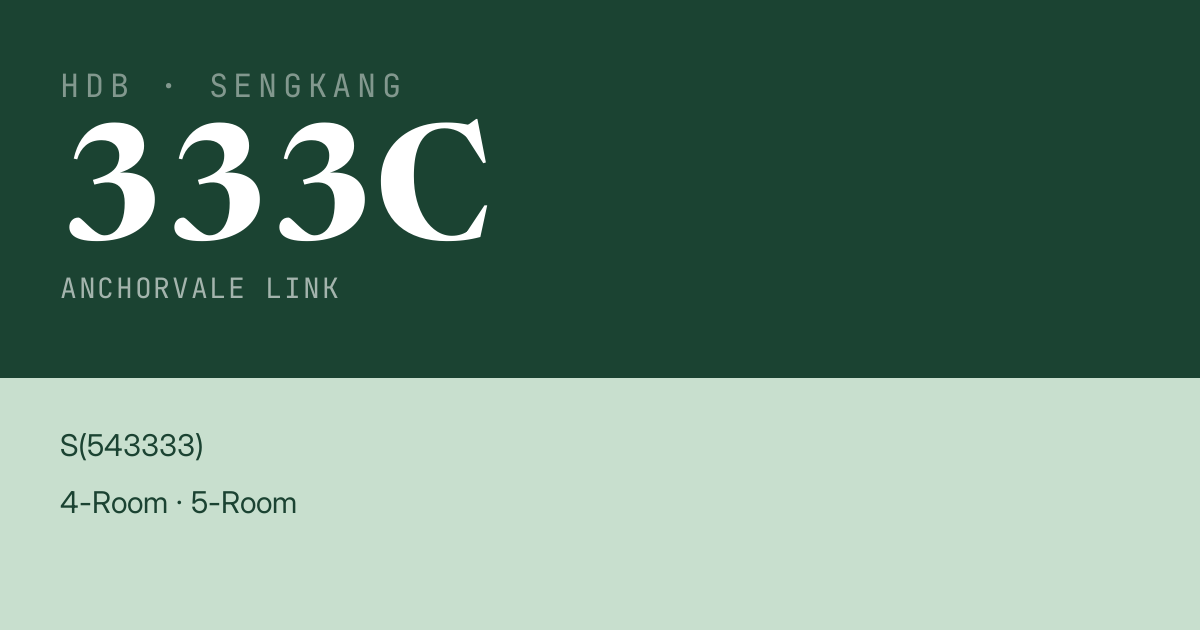 Blk 333C Anchorvale Link HDB Resale | Price, Transactions & Rental Data