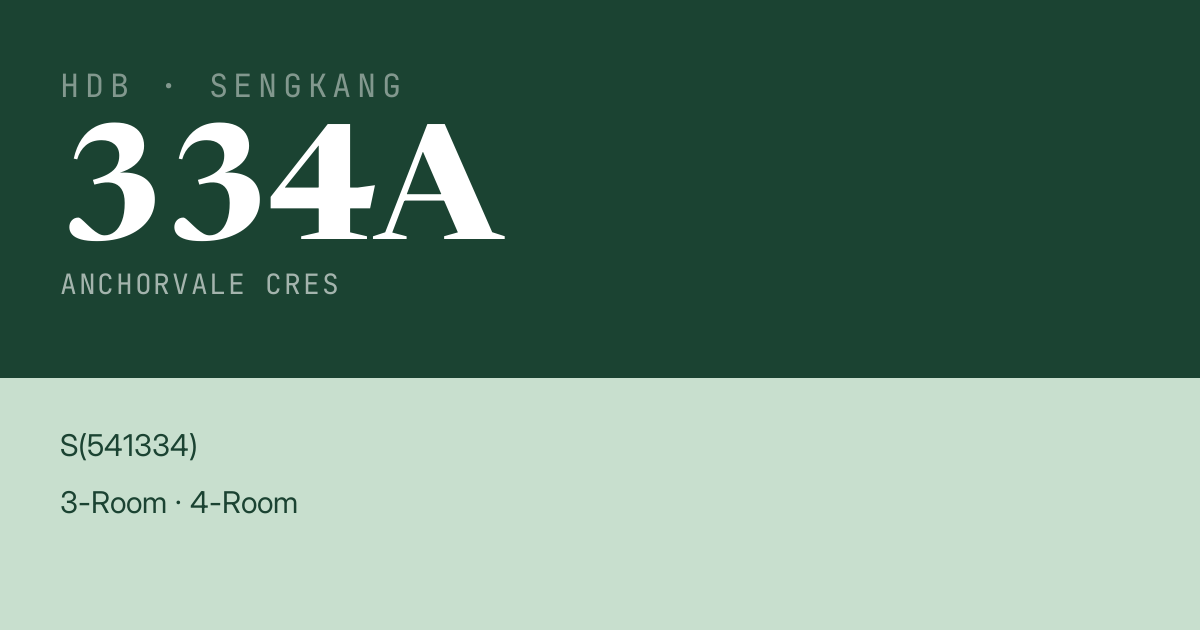 Blk 334A Anchorvale Cres HDB Resale | Price, Transactions & Rental Data