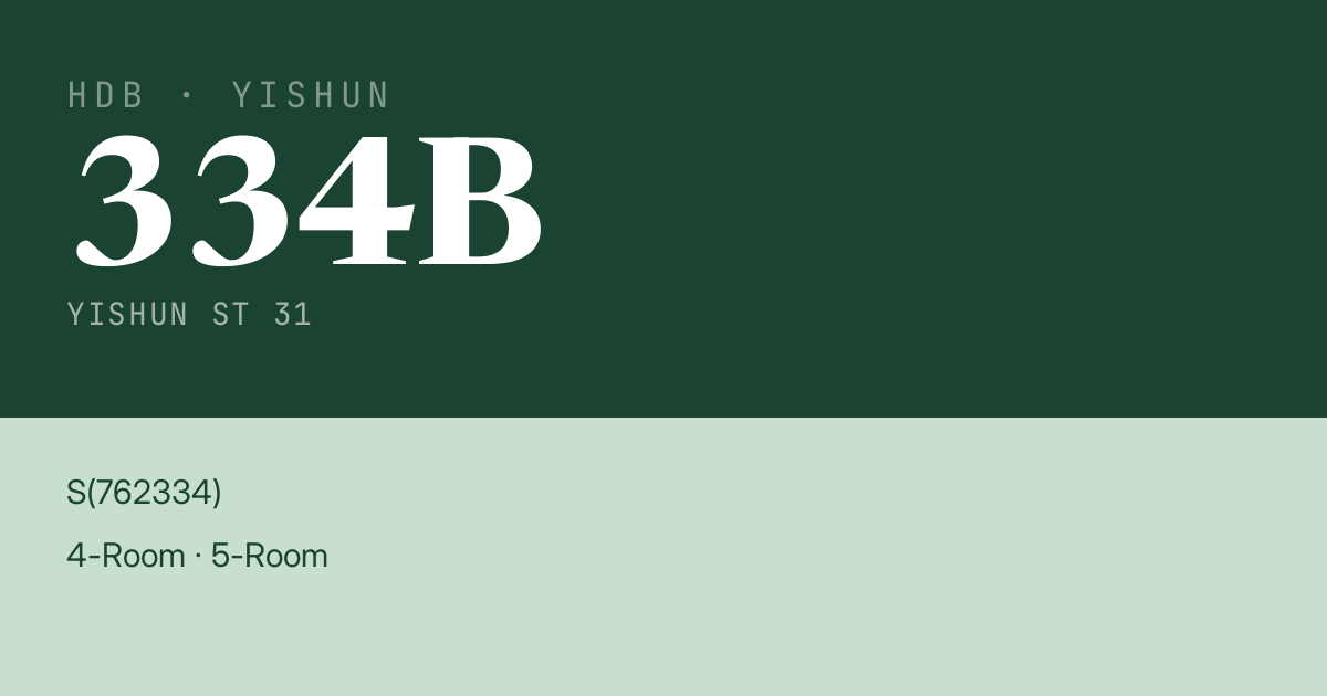 Blk 334B Yishun St 31 HDB Resale | Price, Transactions & Rental Data