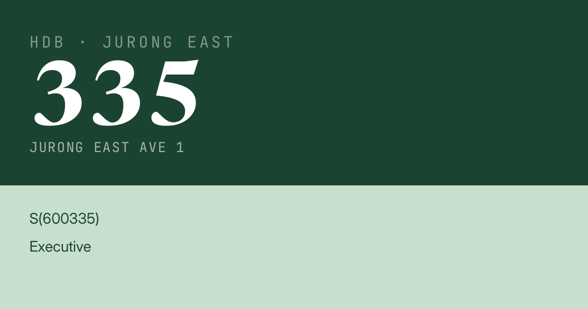 Blk 335 Jurong East Ave 1 HDB Resale | Price, Transactions & Rental Data