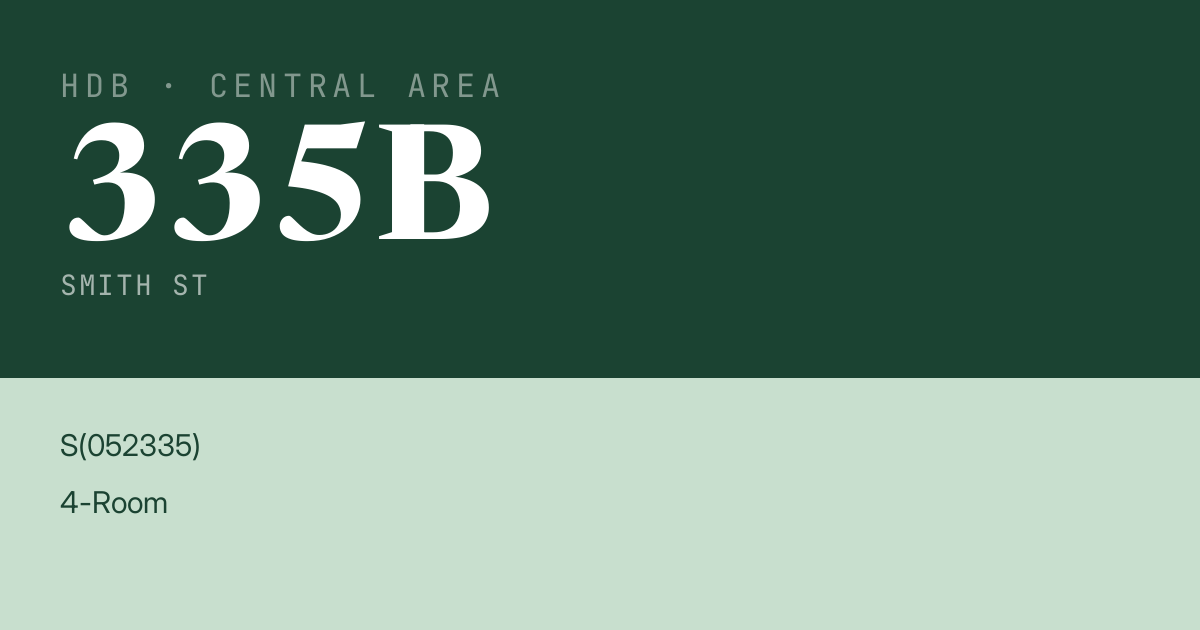Blk 335B Smith St HDB Resale | Price, Transactions & Rental Data