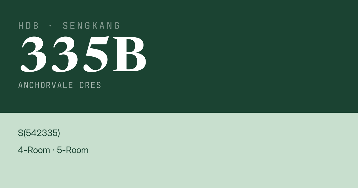Blk 335B Anchorvale Cres HDB Resale | Price, Transactions & Rental Data