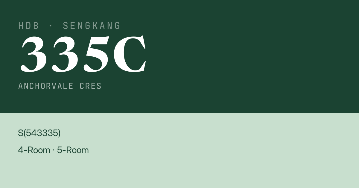Blk 335C Anchorvale Cres HDB Resale | Price, Transactions & Rental Data