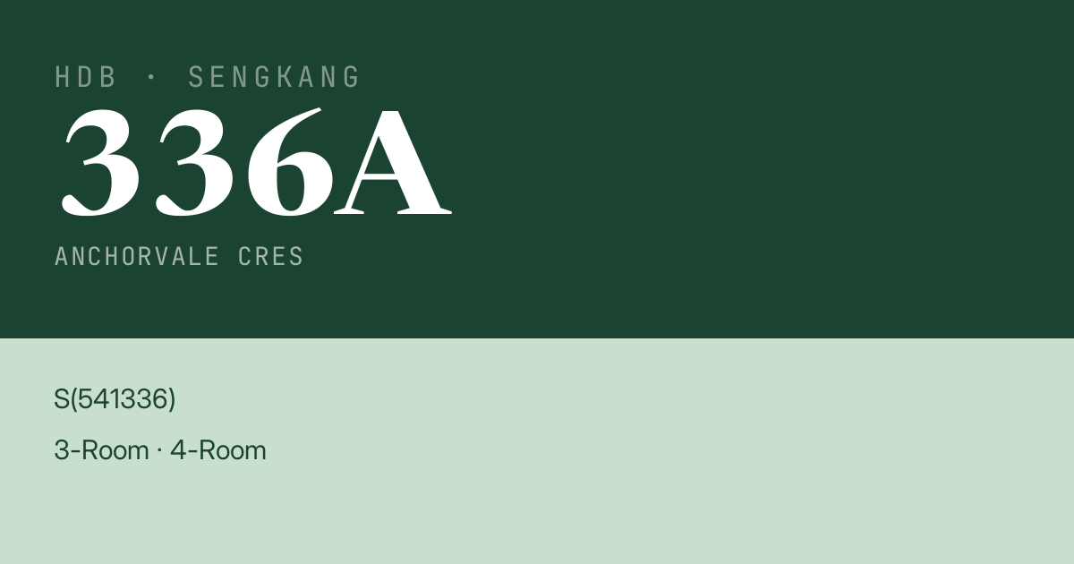Blk 336A Anchorvale Cres HDB Resale | Price, Transactions & Rental Data