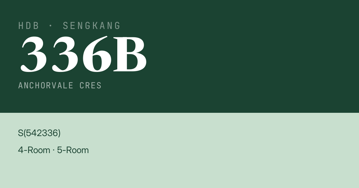 Blk 336B Anchorvale Cres HDB Resale | Price, Transactions & Rental Data