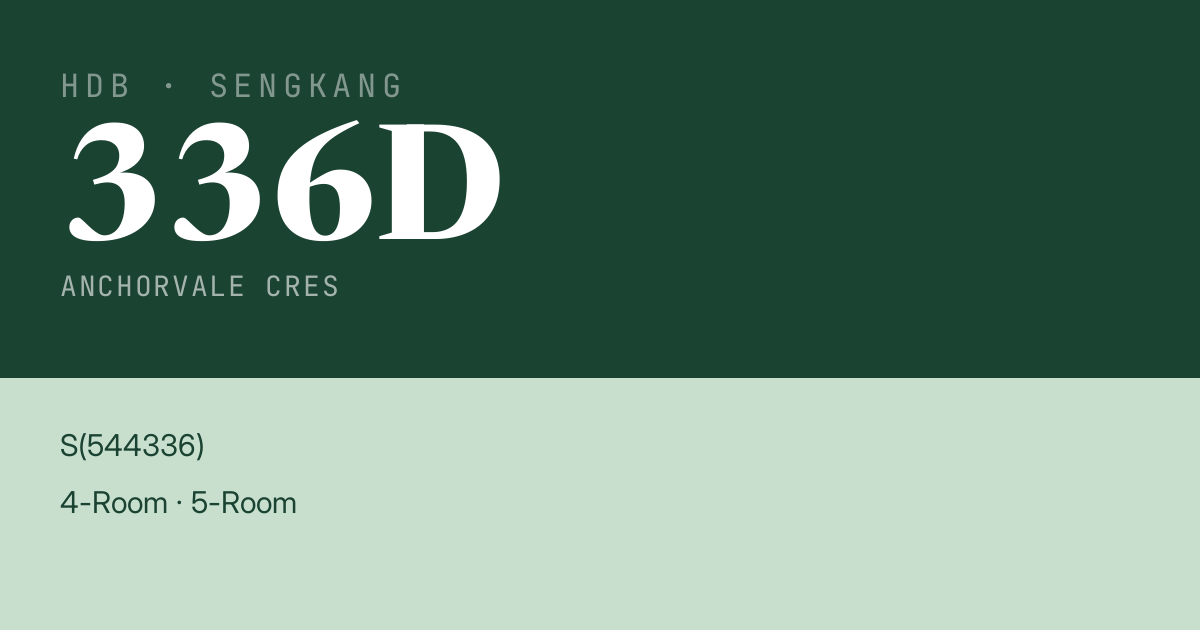 Blk 336D Anchorvale Cres HDB Resale | Price, Transactions & Rental Data