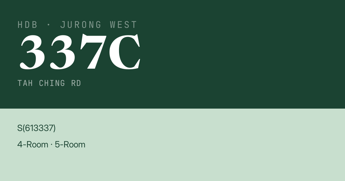 Blk 337C Tah Ching Rd HDB Resale | Price, Transactions & Rental Data