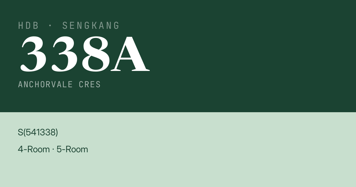 Blk 338A Anchorvale Cres HDB Resale | Price, Transactions & Rental Data