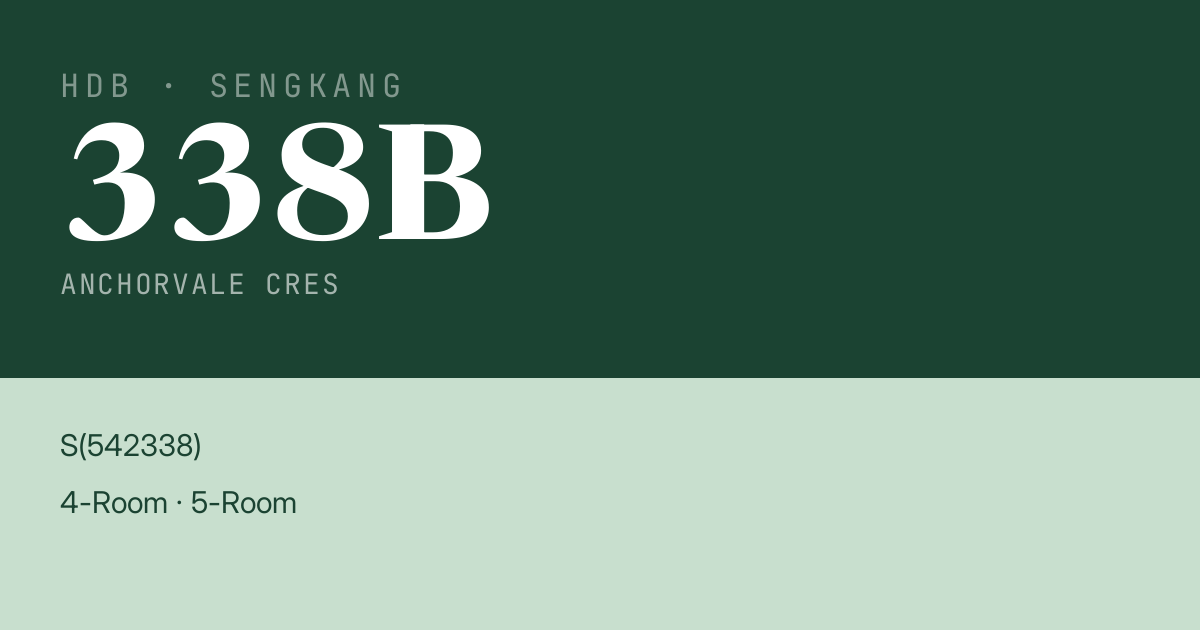 Blk 338B Anchorvale Cres HDB Resale | Price, Transactions & Rental Data