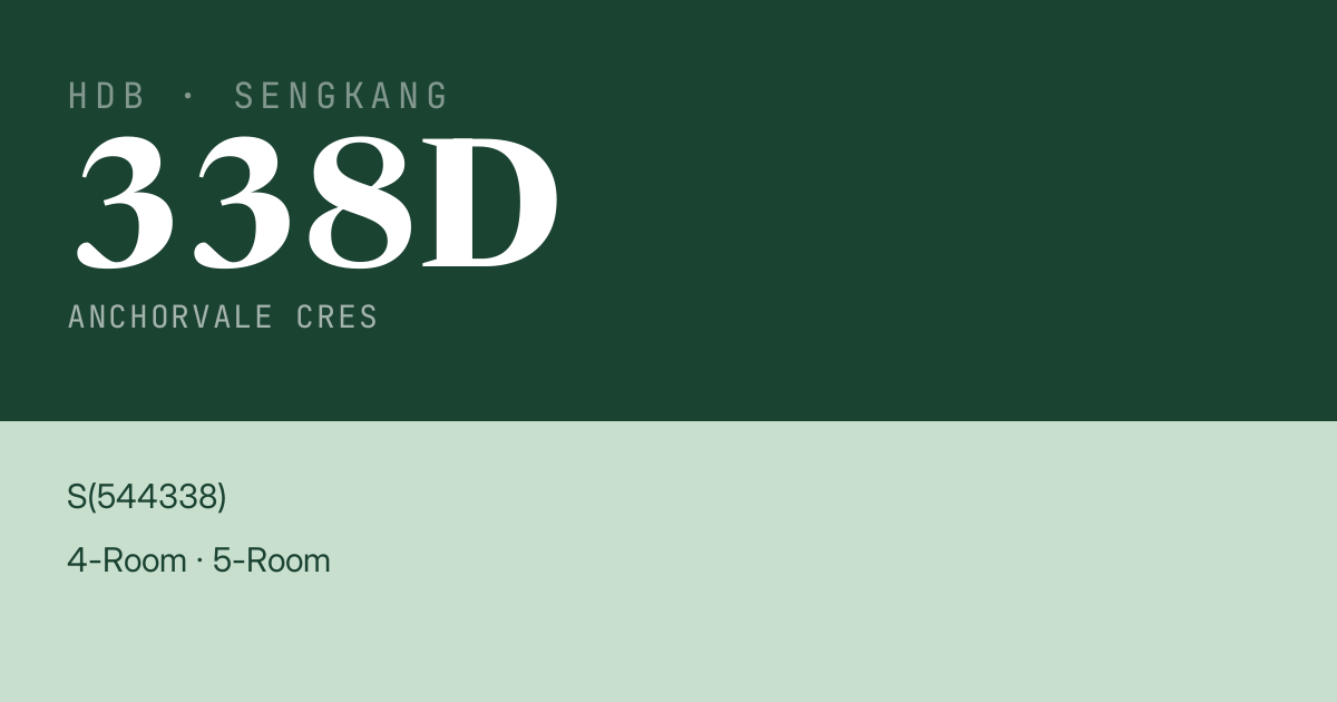 Blk 338D Anchorvale Cres HDB Resale | Price, Transactions & Rental Data