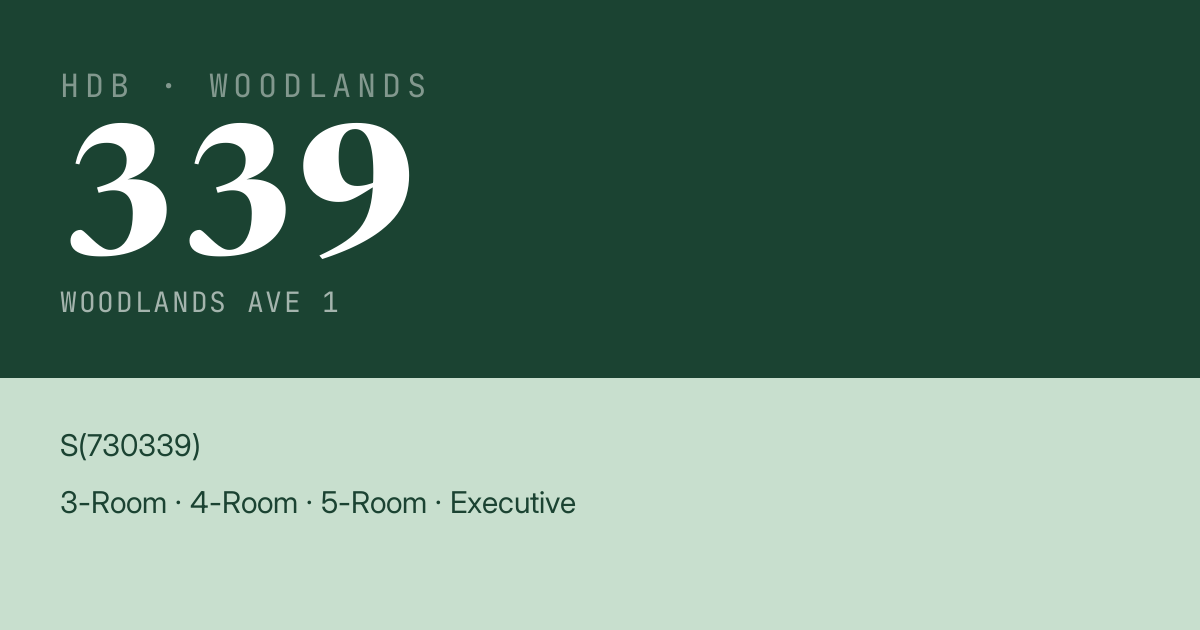 Blk 339 Woodlands Ave 1 HDB Resale | Price, Transactions & Rental Data
